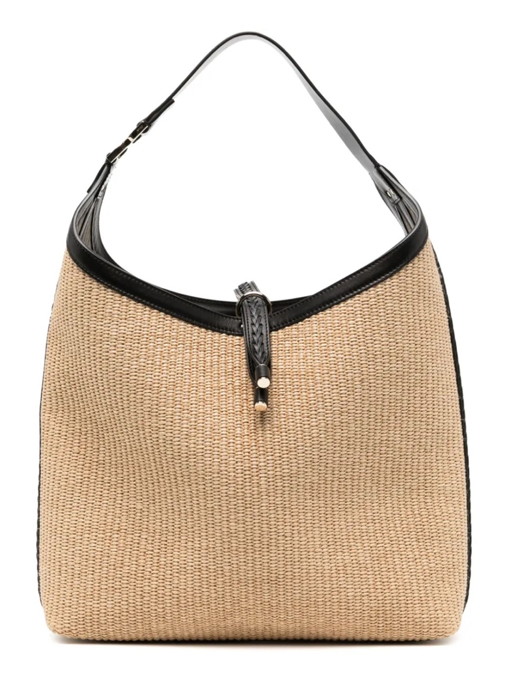 Chloé Marcie Large Hobo Bag in Raffia and Calfskin